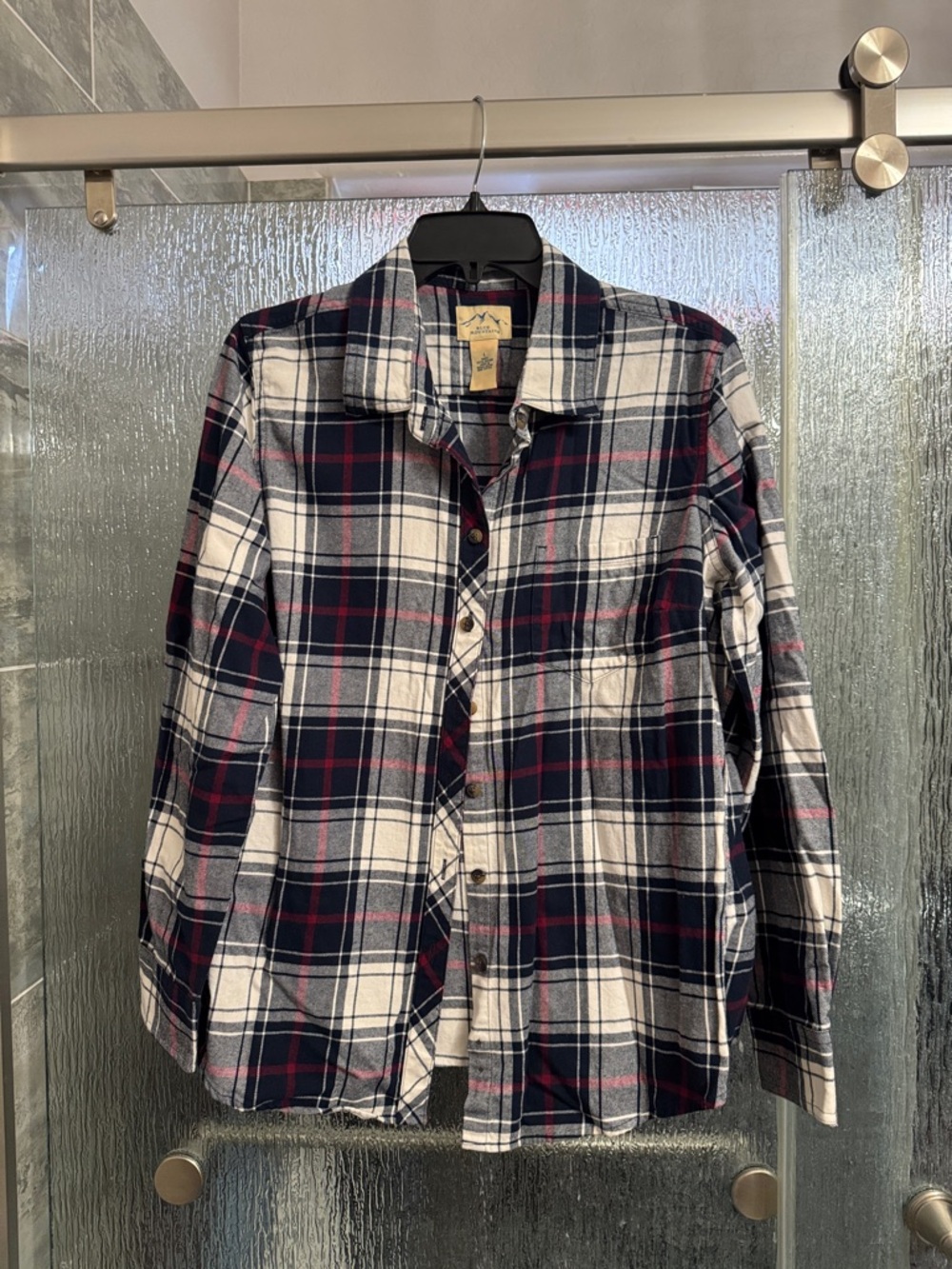 Ladies Plaid Flannel Button-Up Shirt